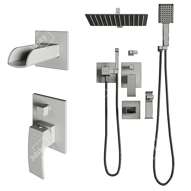 Gappo Shower Set: G7107-20 3D model image 7