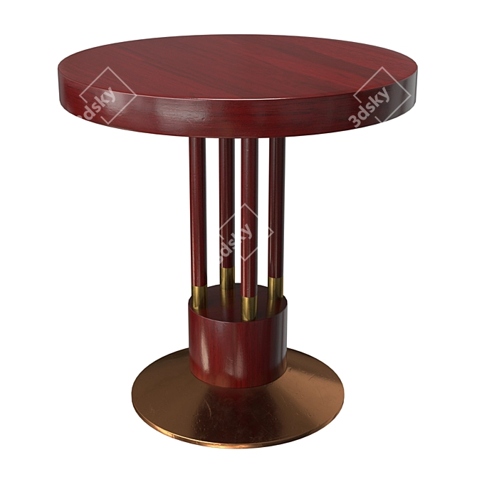 Vienna Art Nouveau Copper Coffee Table 3D model image 1