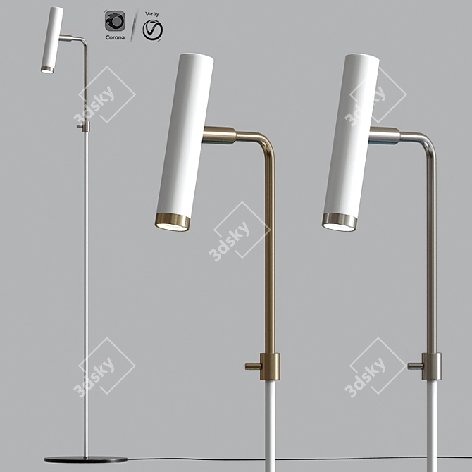 Modern Vertigo LED Floor Lamp 3D model image 1