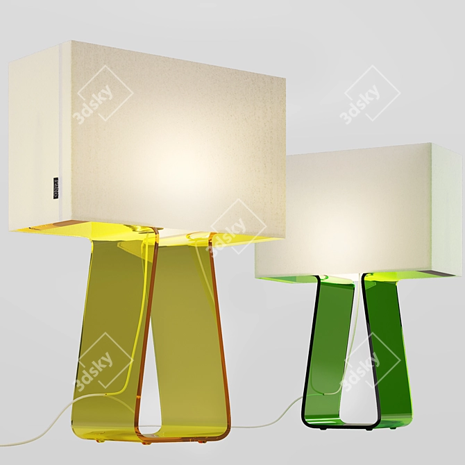 Sculpted Acrylic Mesh Lamp 3D model image 1