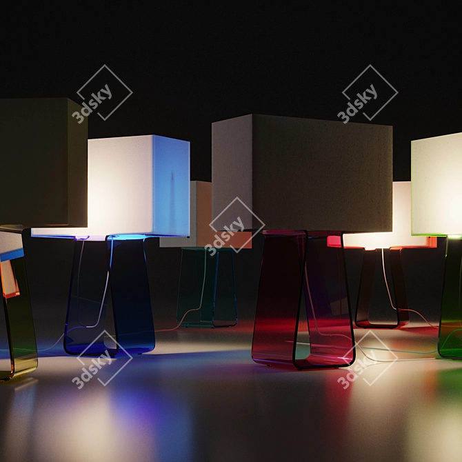 Sculpted Acrylic Mesh Lamp 3D model image 4