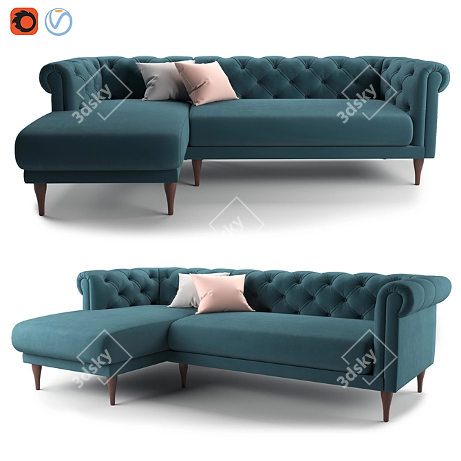 Barstow Sofa by MADE: Sleek Comfort for Your Home 3D model image 1
