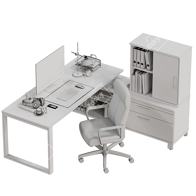 Modern Office Furniture Set 3D model image 6