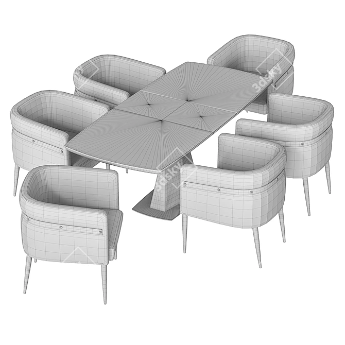 Modern Garda Chair and Diamond Table Set 3D model image 6