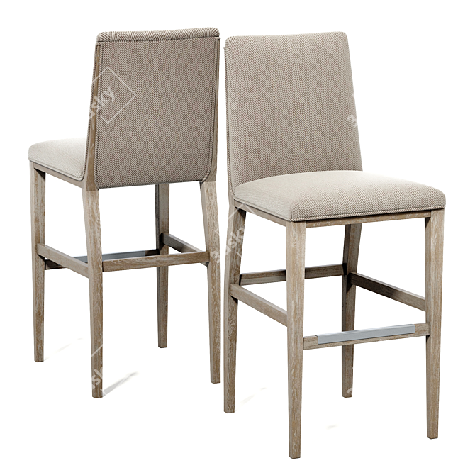 Casino Swivel Bar Stool 3D model image 1