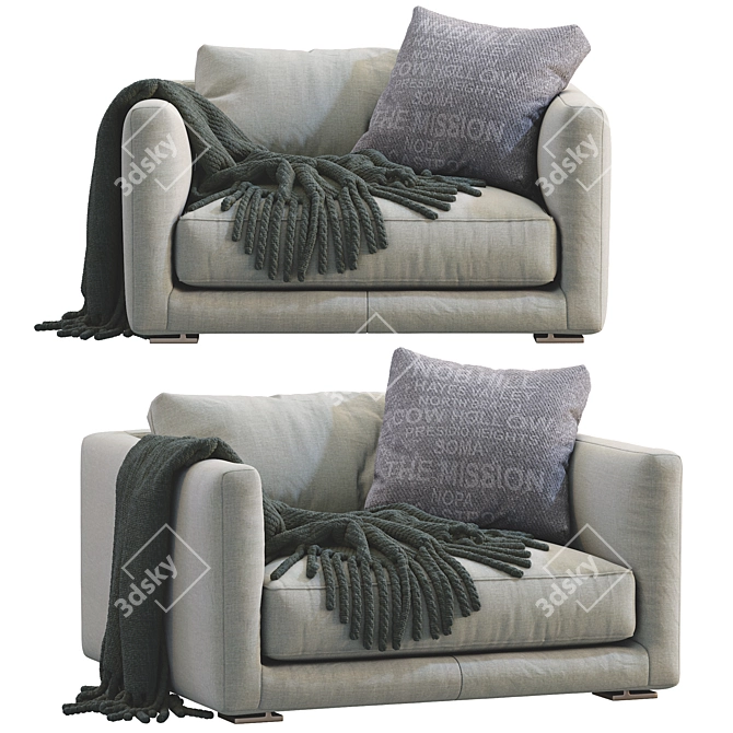 Sophisticated Poliform Bristol Armchair 3D model image 4