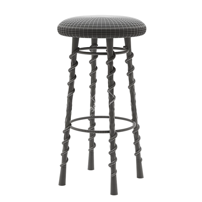 Sleek Serpent Barstool by Kelly Wearstler 3D model image 2