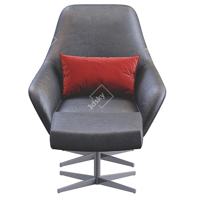 Luxury Leather Comfort Armchair 3D model image 5