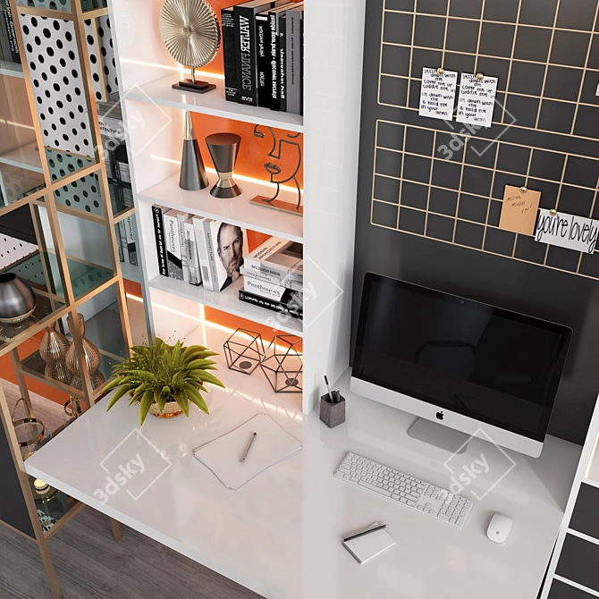 Modern Teen Office Furniture 3D model image 2