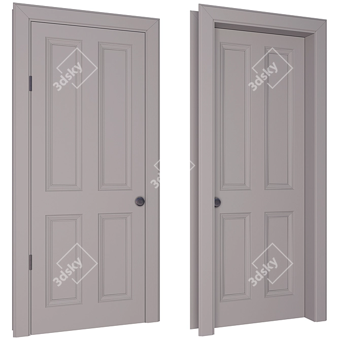 Timeless Entry Door - Classic Elegance 3D model image 4