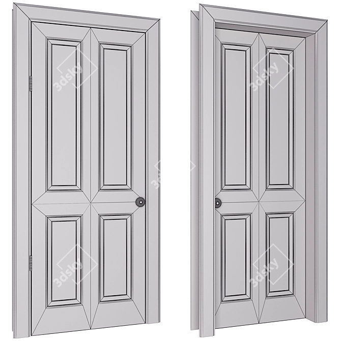 Timeless Entry Door - Classic Elegance 3D model image 5