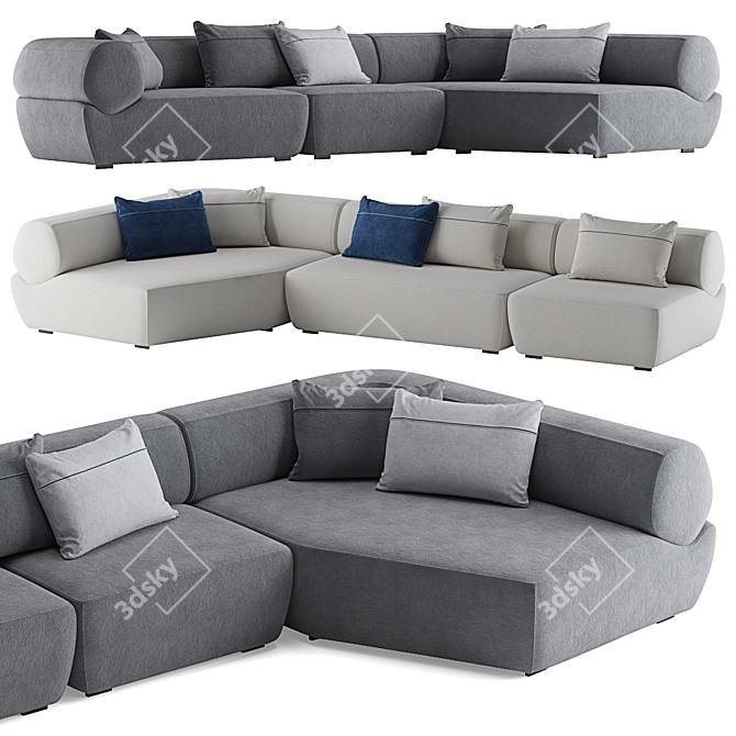 Modern B&B Italia Naviglio Corner Sofa 3D model image 1