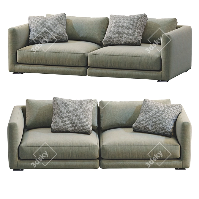 Elegant Poliform BRISTOL 1 Sofa 3D model image 2