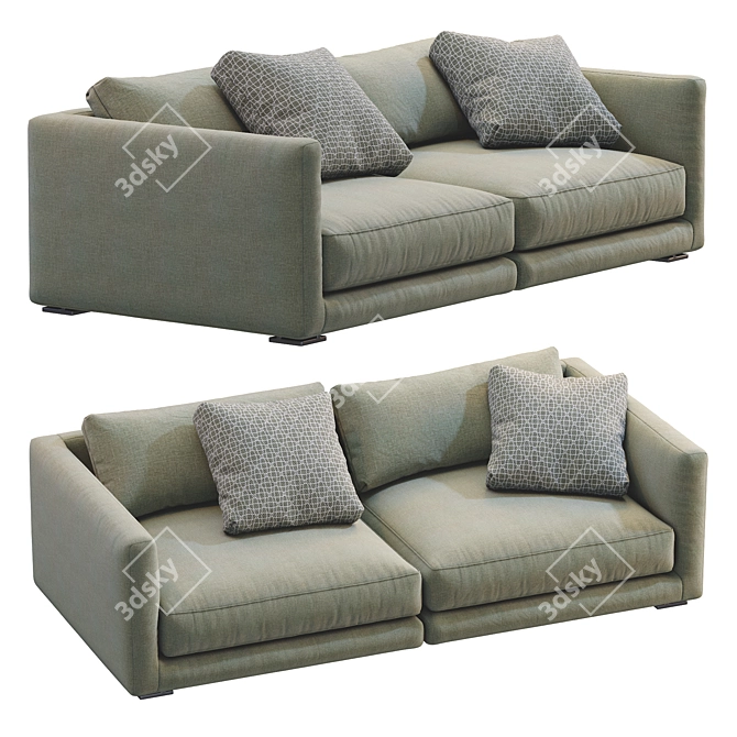 Elegant Poliform BRISTOL 1 Sofa 3D model image 4