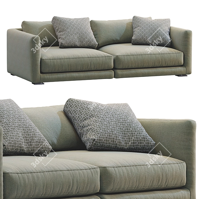Elegant Poliform BRISTOL 1 Sofa 3D model image 6