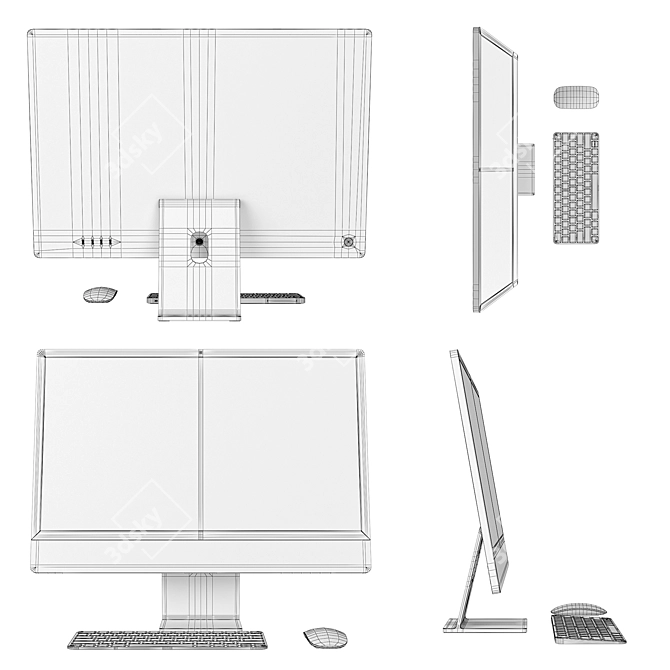 Sleek Apple iMac 2021: Brilliant Colors, Flawless Design 3D model image 5