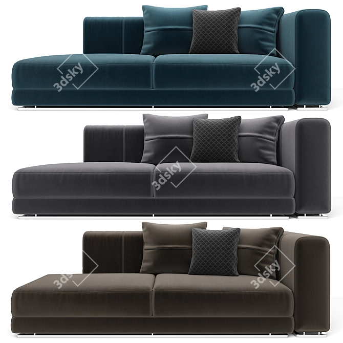 Mnoxet Modern Design Sofa: Enhanced Comfort & Style 3D model image 1