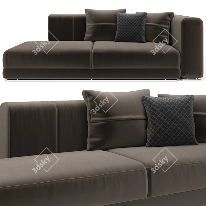 Mnoxet Modern Design Sofa: Enhanced Comfort & Style 3D model image 3