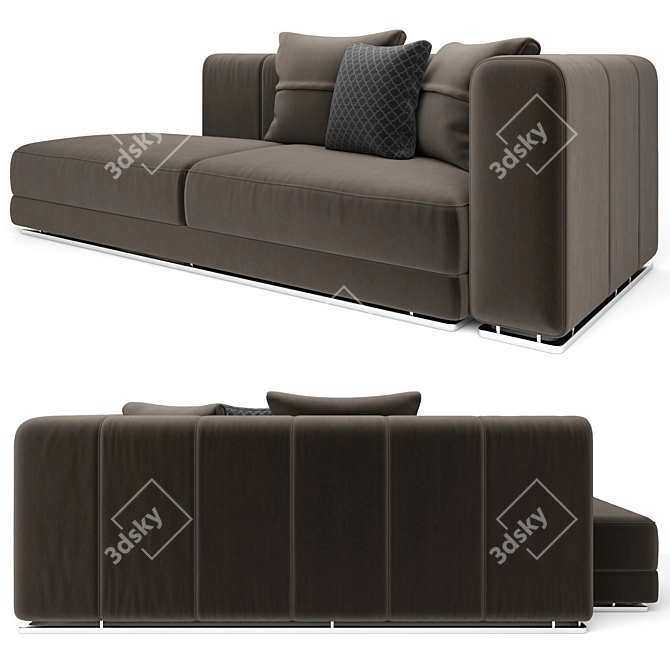 Mnoxet Modern Design Sofa: Enhanced Comfort & Style 3D model image 6