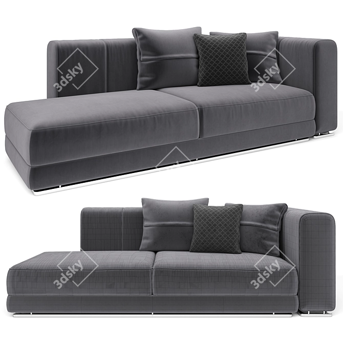 Mnoxet Modern Design Sofa: Enhanced Comfort & Style 3D model image 7