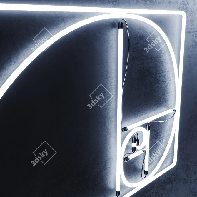 Golden Ratio Neon Sign 3D model image 2