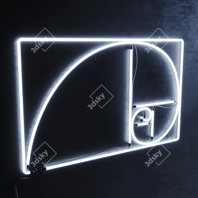 Golden Ratio Neon Sign 3D model image 3