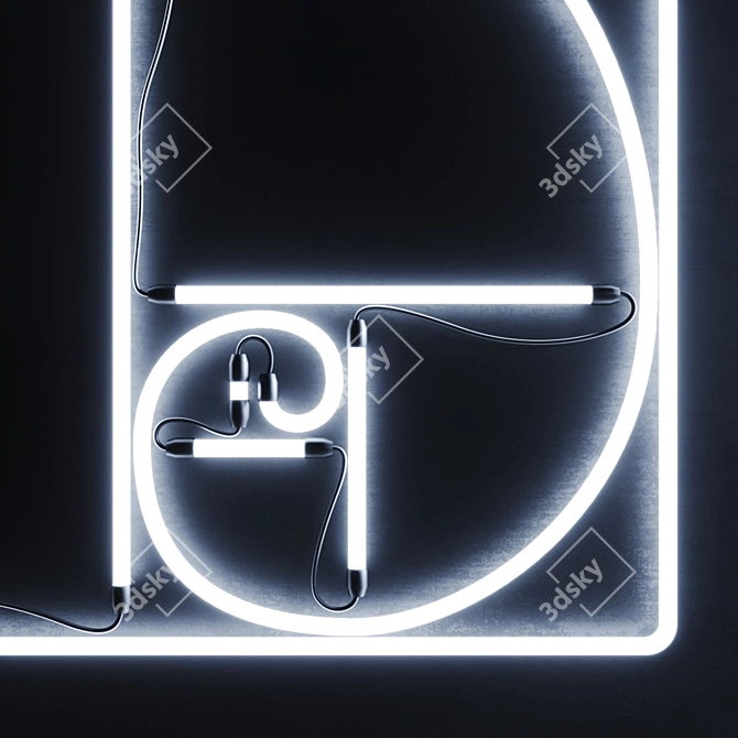 Golden Ratio Neon Sign 3D model image 4