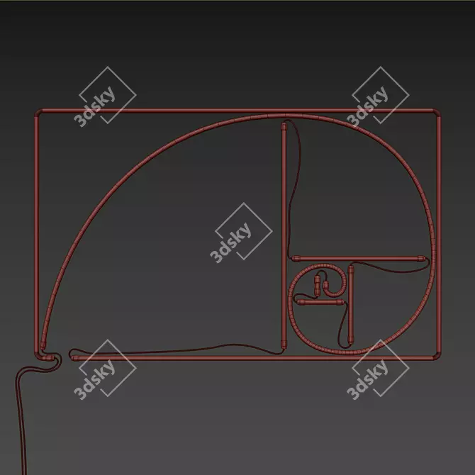 Golden Ratio Neon Sign 3D model image 5