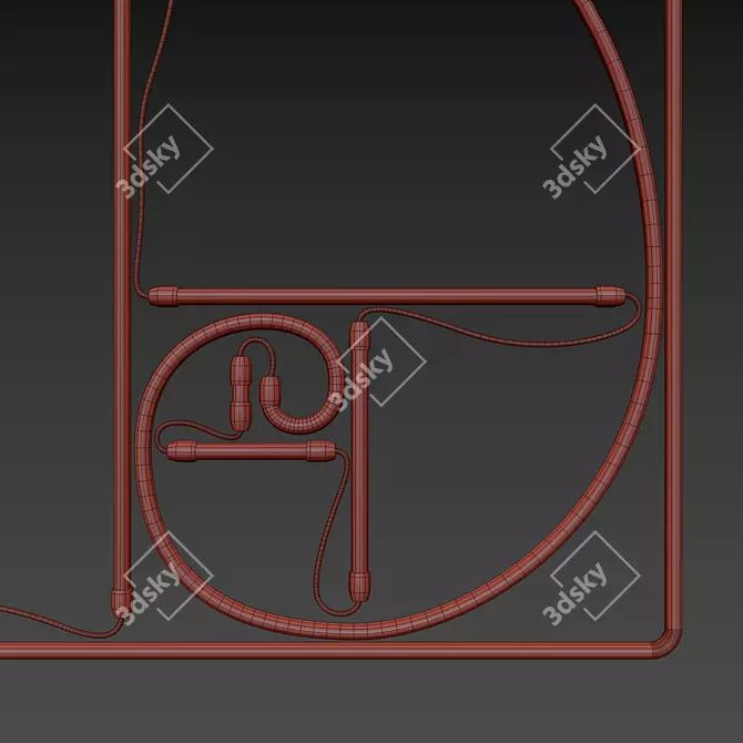 Golden Ratio Neon Sign 3D model image 6