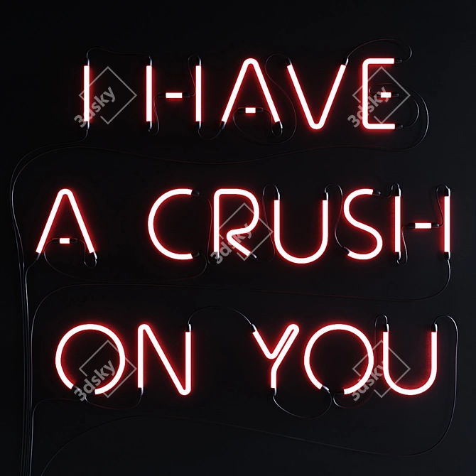Crush on You Neon Sign 3D model image 1