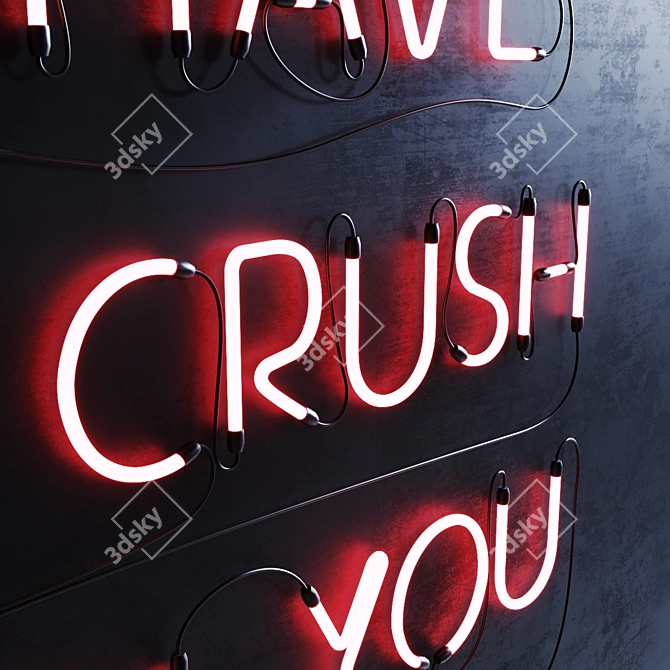 Crush on You Neon Sign 3D model image 2