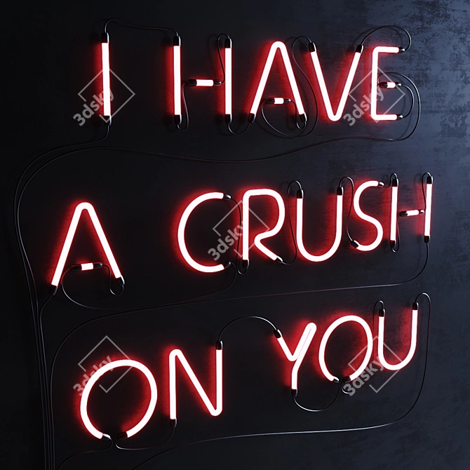 Crush on You Neon Sign 3D model image 3