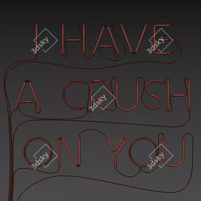 Crush on You Neon Sign 3D model image 6