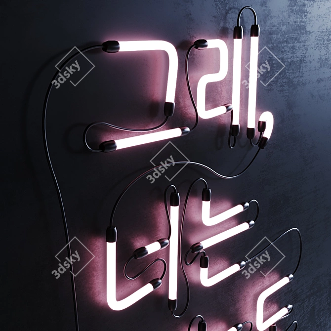 Korean Neon Sign Set 015 3D model image 2