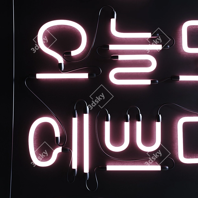 Korean Neon Sign Set 015 3D model image 4