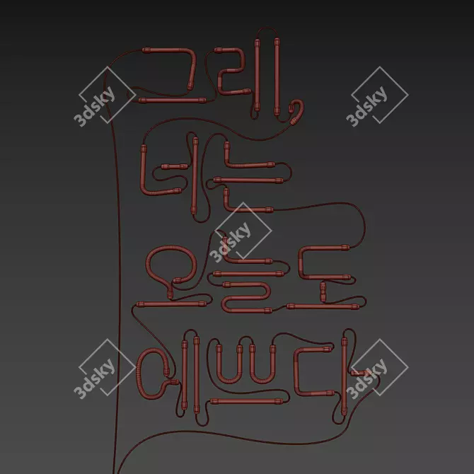 Korean Neon Sign Set 015 3D model image 6