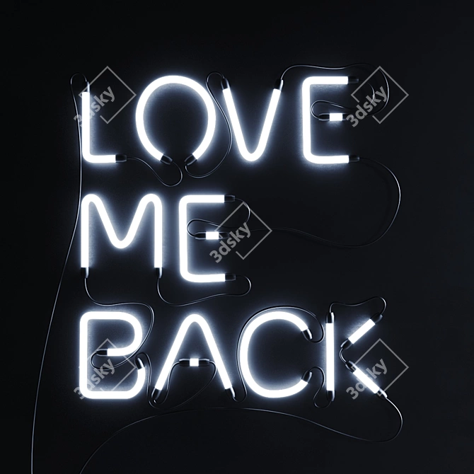 Glowing Love Neon Sign 3D model image 1