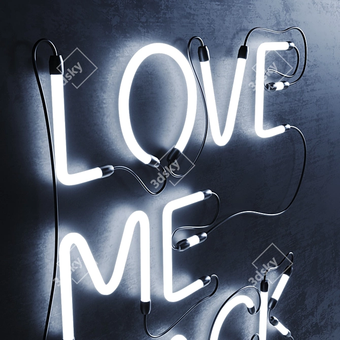 Glowing Love Neon Sign 3D model image 2