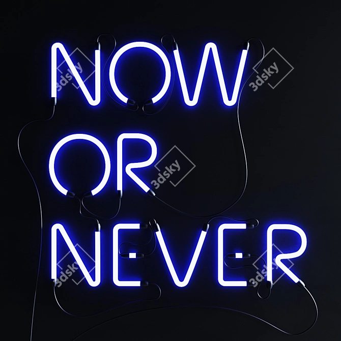 Now or Never Neon Sign Set 3D model image 1