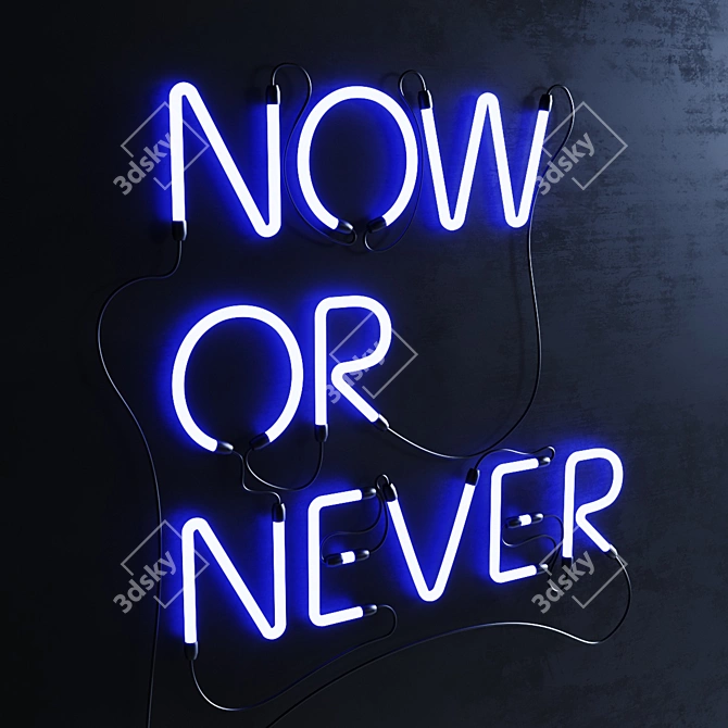 Now or Never Neon Sign Set 3D model image 3