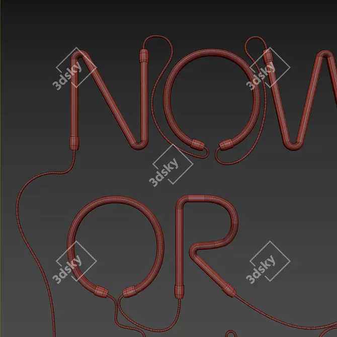 Now or Never Neon Sign Set 3D model image 5