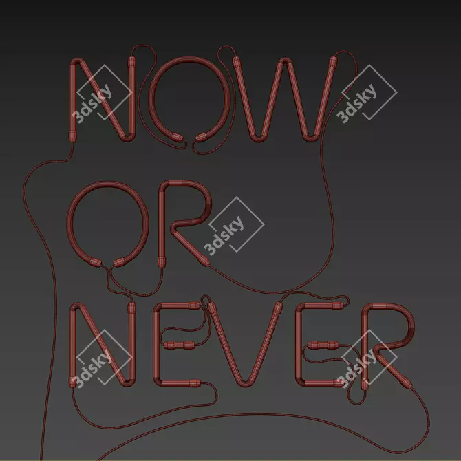 Now or Never Neon Sign Set 3D model image 6