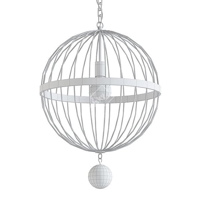 Modern Wire Cage Pendant 3D model image 2
