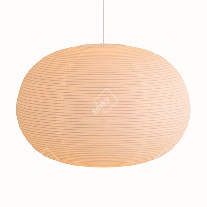 Modern Rice Paper Shade Pendant: Ellipse, HAY. 3D model image 1