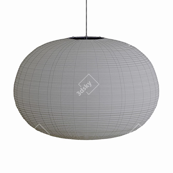 Modern Rice Paper Shade Pendant: Ellipse, HAY. 3D model image 3