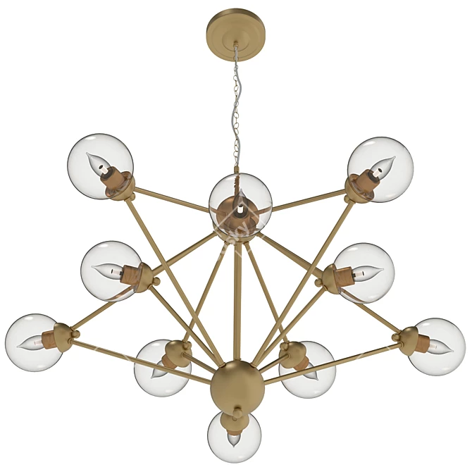 Francisca SP10 Gold/Cognac Pendant Light 3D model image 2