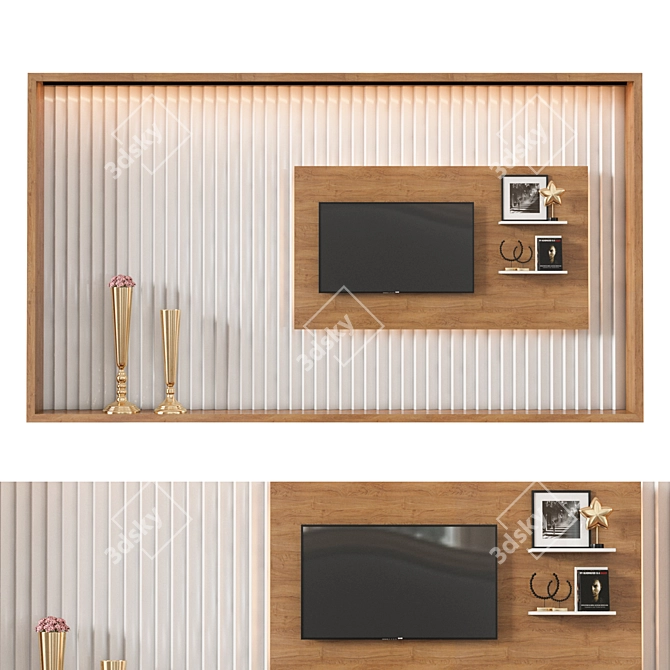 Sleek TV Mount Wall Bracket 3D model image 1