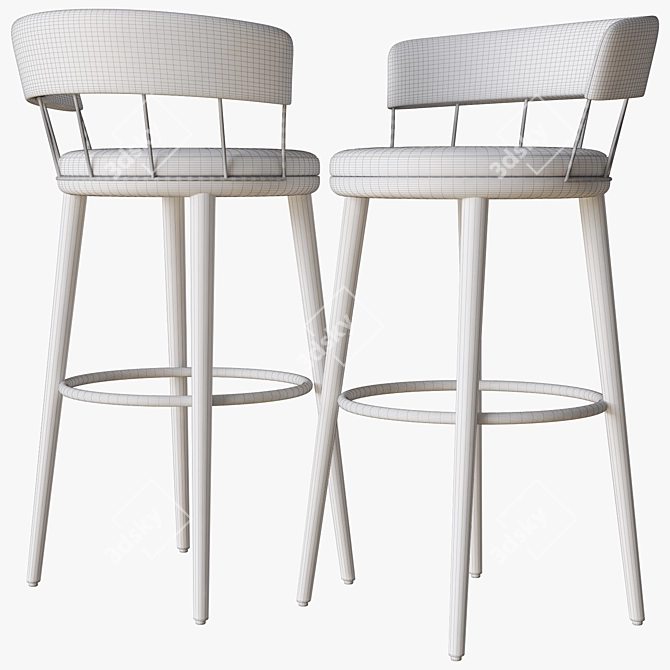 Meru L Bar Stool: Sleek Design, Comfort & Durability! 3D model image 3