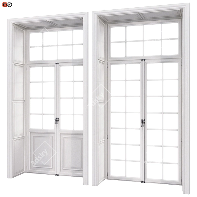 Elegant Cremones: Classic Doors 3D model image 1