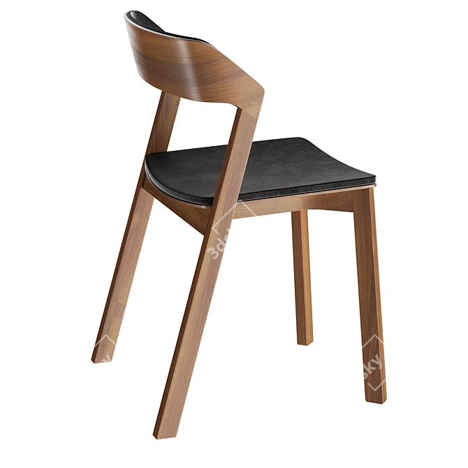 Elegant Merano Chair: Harmony in Wood 3D model image 2